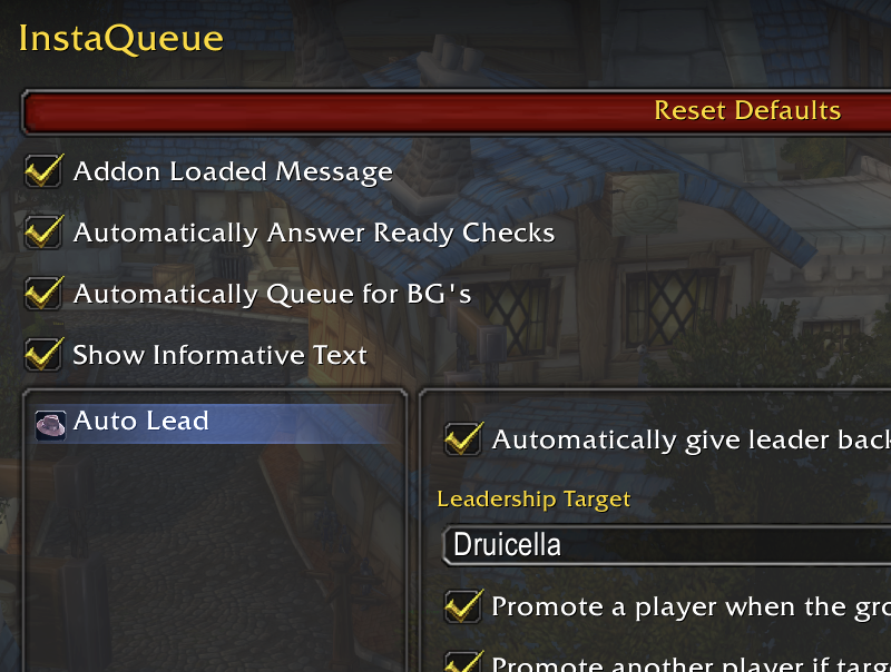 screenshot for InstaQueue addon